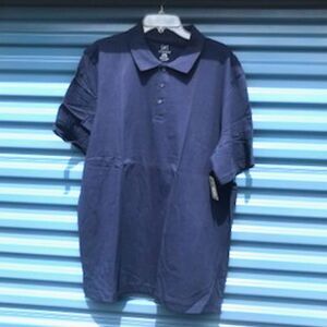 Jersey Polo Style Shirt . Size: Large {42-44} Casual or Work . George . Navy New